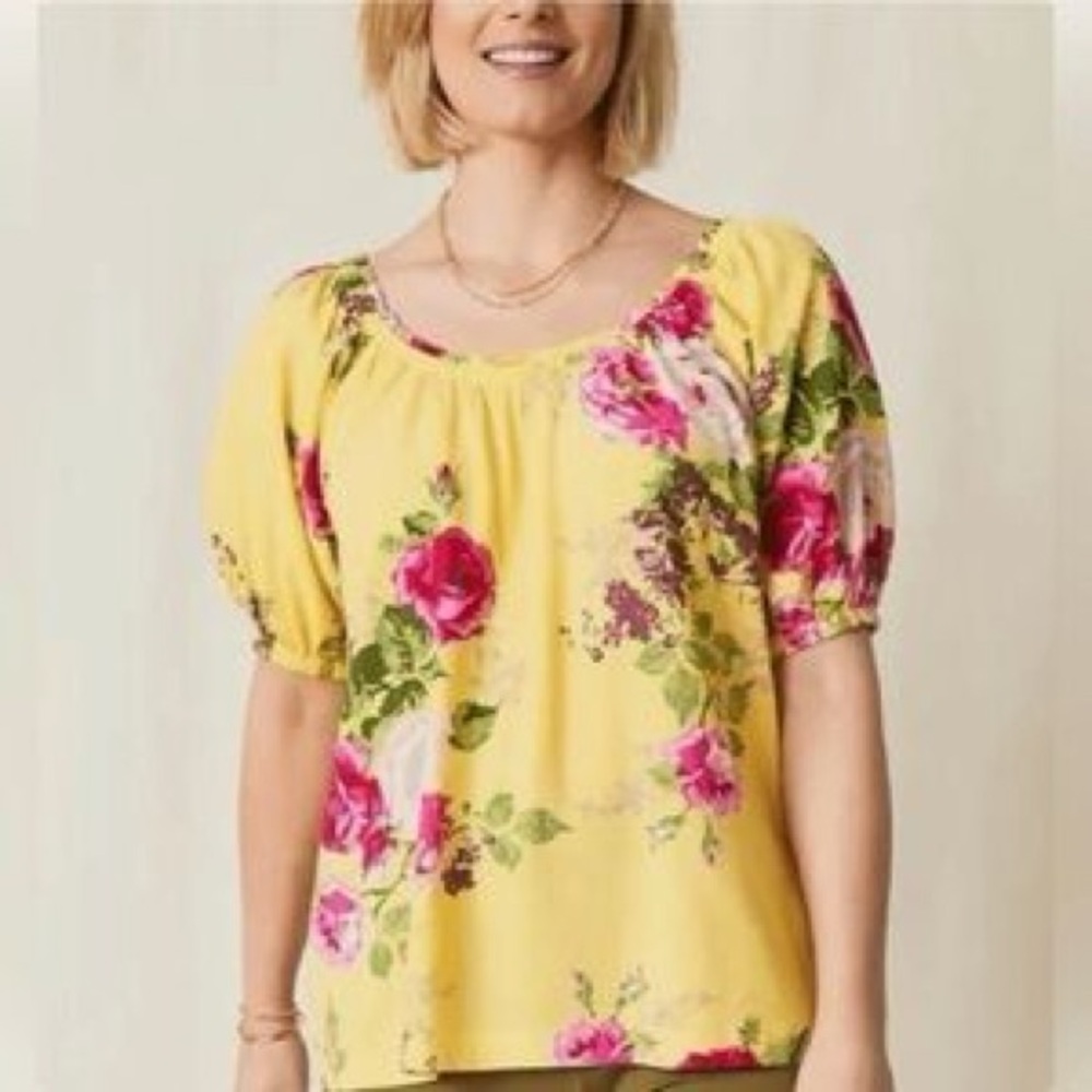 Matilda Jane. Enchanted Garden In Town Peasant Blouse. Size XS.